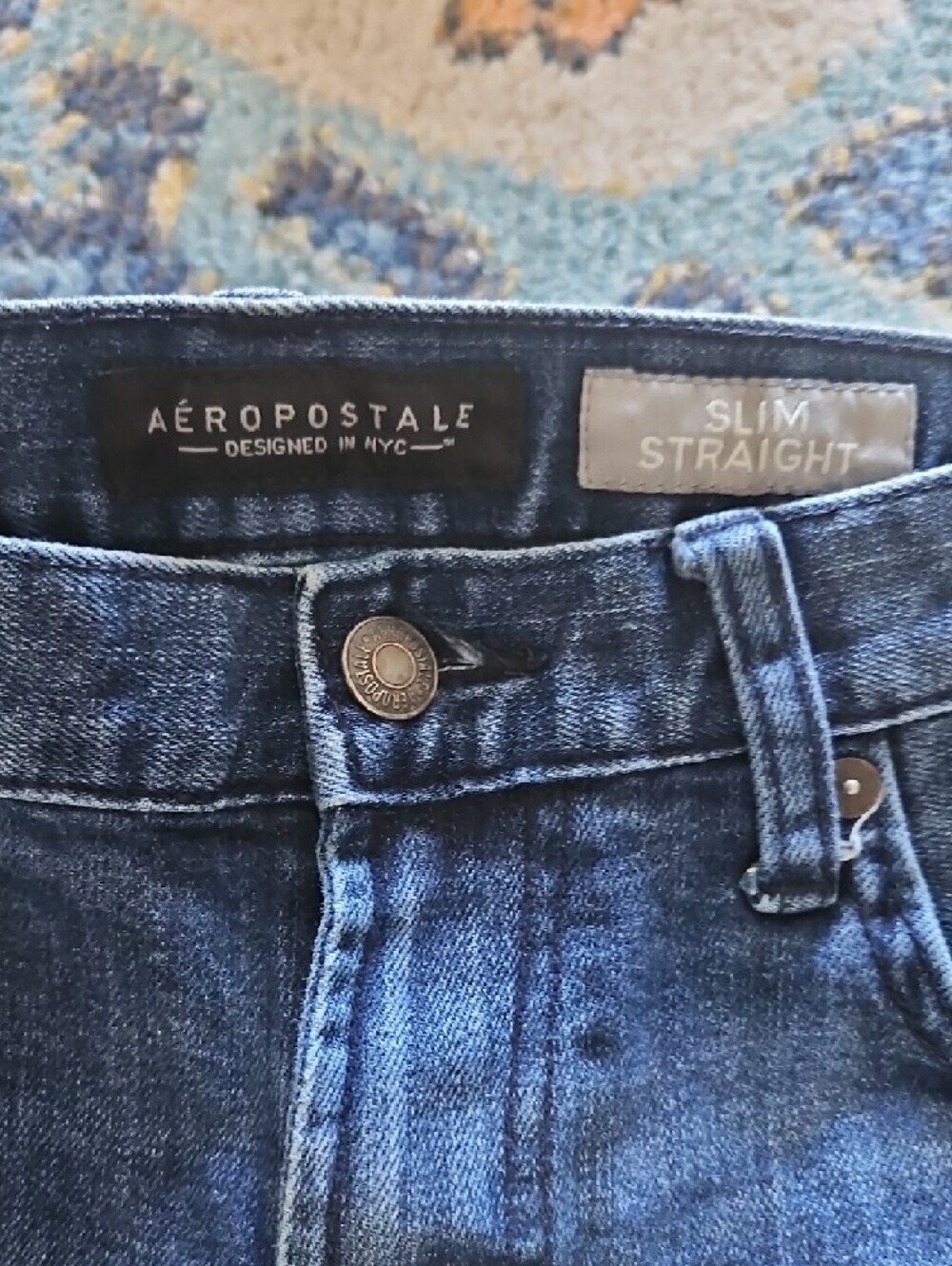 Aeropostale Women's Slim Straight Dark Blue Jeans Size 30 - Picture 2 of 8